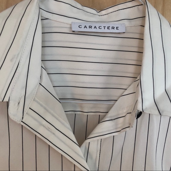Caractère button down shirt white striped Size M - Picture 2 of 4